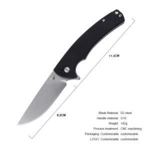 2026 New Design D2 Lama and G10 Handle Bearing Structure EDC Outdoor Camping Hunting Folding Pocket Knife Support Any Custom - product view 4