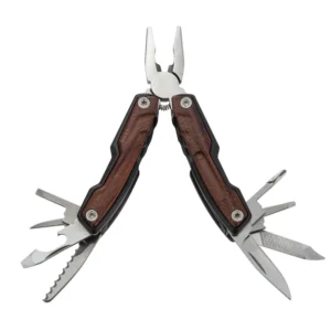 Wood Handle Folding Multitool Pliers - WD002