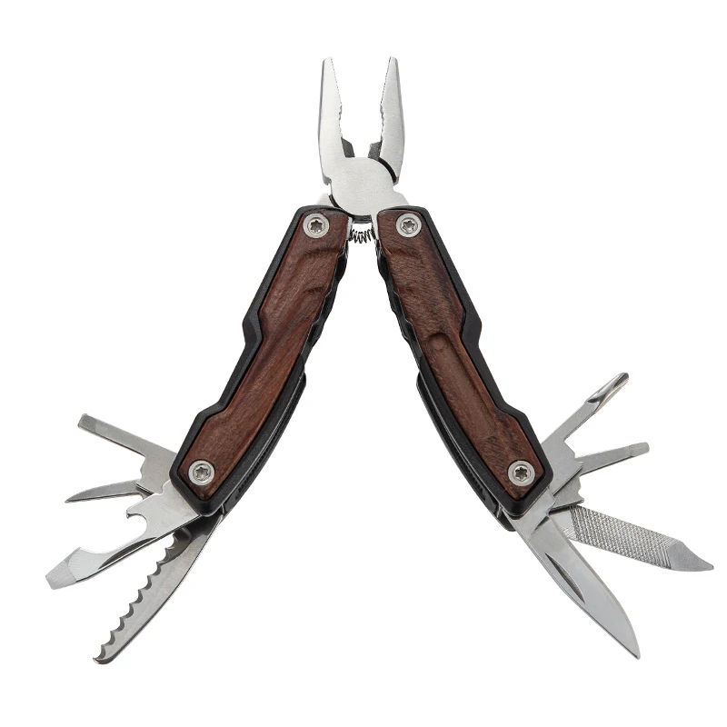 Wood Handle Folding Multitool Pliers - WD002 - product view 1