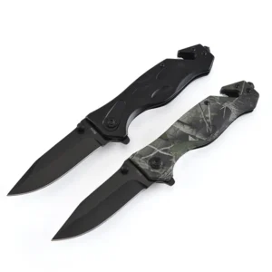Black CAMO Camouflage Custom Handmade Folding Pocket Survival Hunting Knife - product view 1