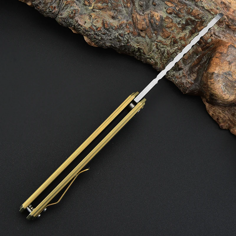 High Quality TC4 Titanium Alloy Handle and 8cr14 Steel Blade Outdoor Camping Knife with Nylon Bag and Gift Box product view 3