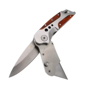3CR13 Wood Handle Folding Box Cutter Utility Knife - 5213