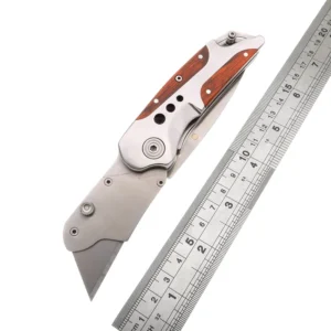 3CR13 Wood Handle Folding Box Cutter Utility Knife - 5213 - product view 2