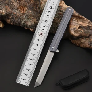 Ciaogh Quality Stainless Steel D2 Lama Titanium Alloy Handle Handmade Hunting Camping Folding Pocket Knife - product view 3