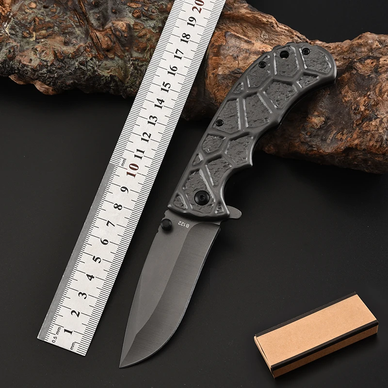 Full Grey Titanium Stainless Steel Folding Knife Outdoor Rescue Pocket Knife Industrial product view 4