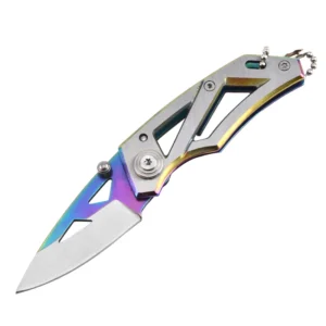 Hot Selling Mini Folding Knife Stainless Steel Handle Blade Outdoor Camping Pocket Knife Featuring Key Industrial product view 1