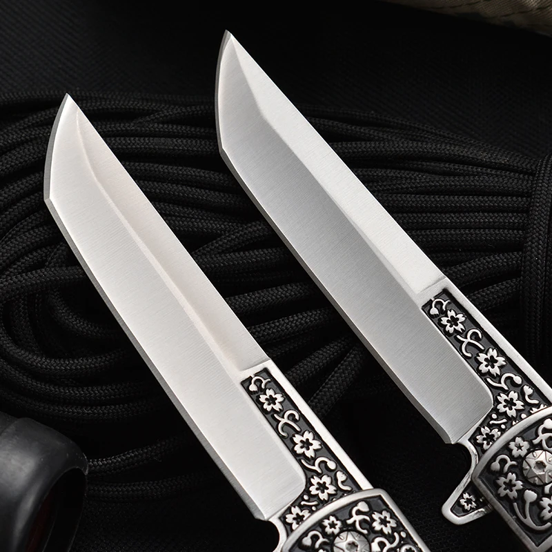 Japanese Samurai Folding Knife with Colored Wooden Handle for Camping Tanto Blade Pocket Knife product view 4
