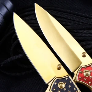 Hot Sale Creative Design US Gold Style Stainless Steel Handle Outdoor Stainless Steel Gift Folding Knife product view 4