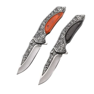 3CR13 Stainless Steel Wood Handle Folding Pocket Knife - L028