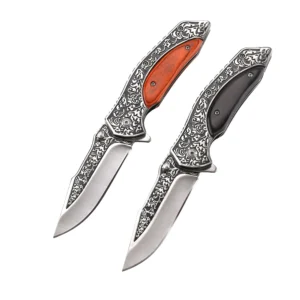 3CR13 Stainless Steel Wood Handle Folding Pocket Knife - L028