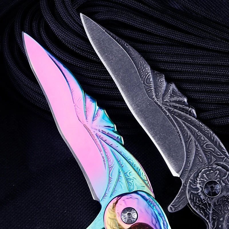 Hot Selling EDC Outdoor Camping Stainless Steel Folding Pocket Knife Supported Color Steel Blade Industrial product view 3