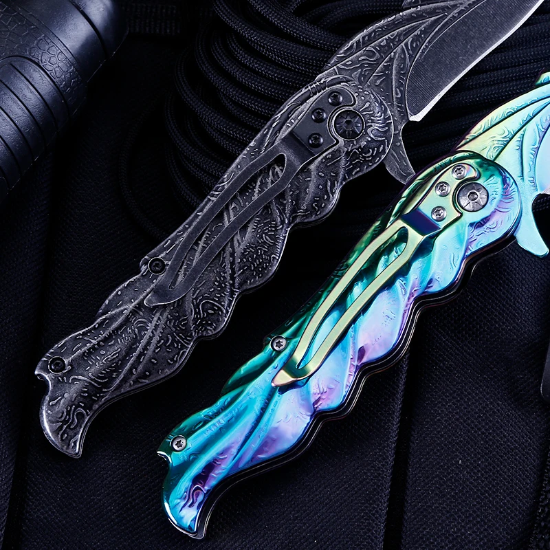 Hot Selling EDC Outdoor Camping Stainless Steel Folding Pocket Knife Supported Color Steel Blade Industrial product view 4