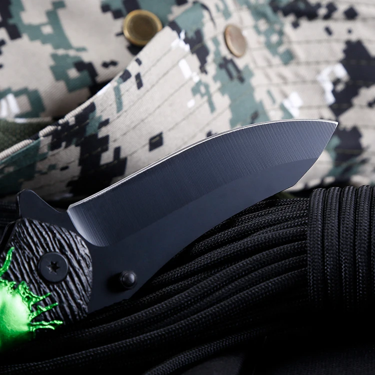 Csgo Skull Aluminum Handle Folding Pocket Knife DIY Customizable for Camping Hiking Backpacking product view 3