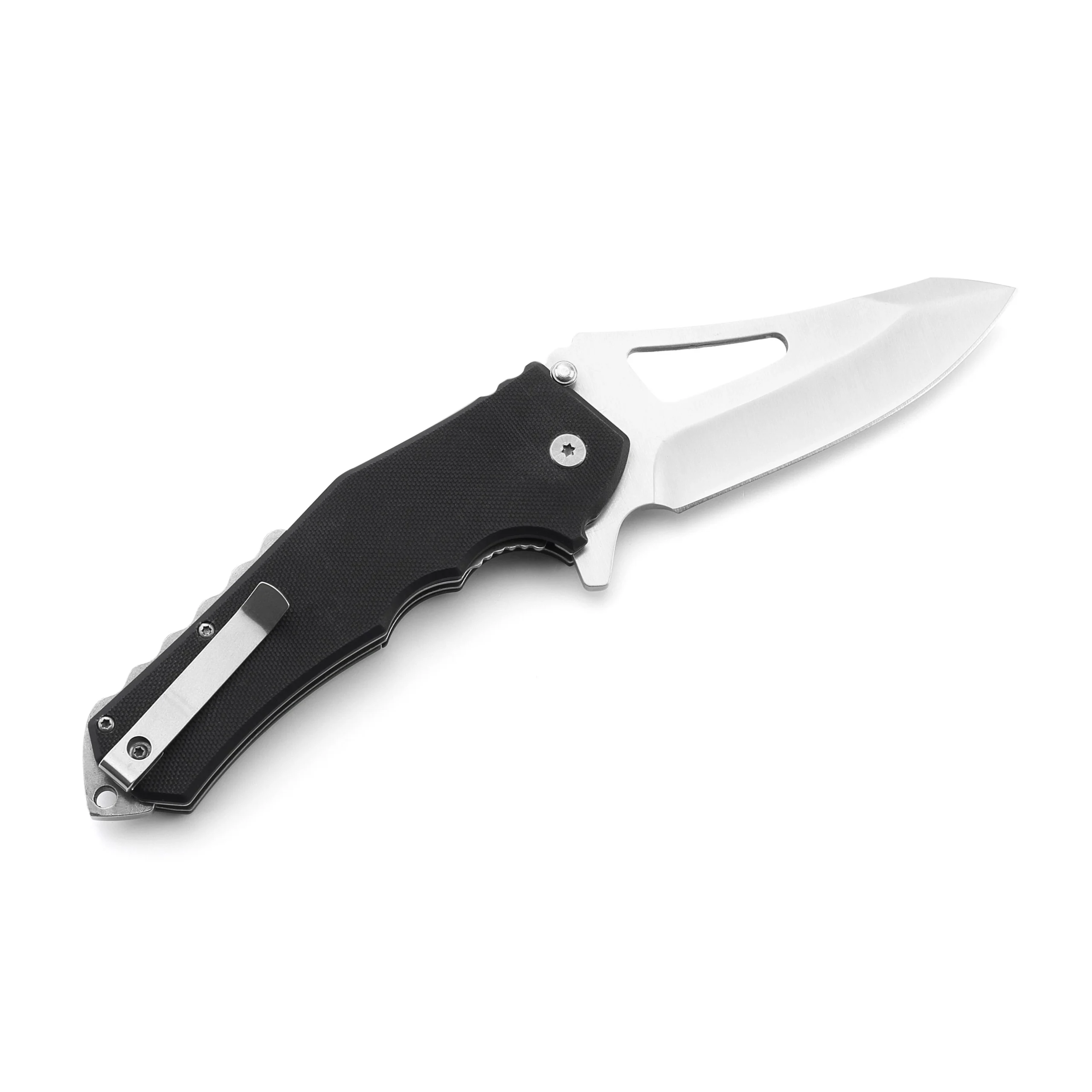Best Selling Laser logo Two-tone G10 Handle Steel Blade Practical Camping Folding Pocket Knife product view 2