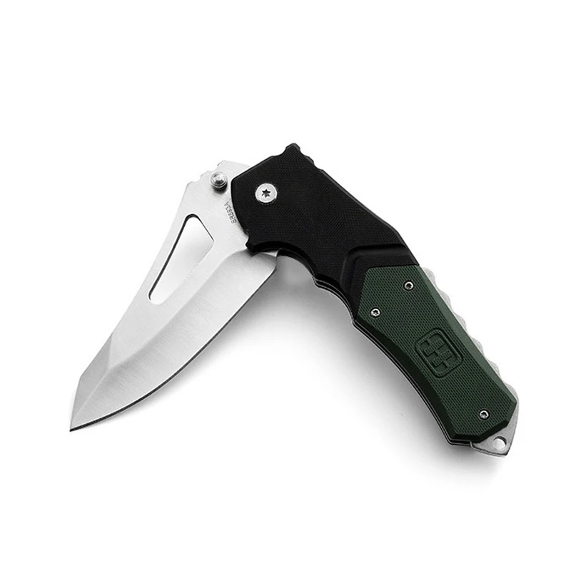 Best Selling Laser logo Two-tone G10 Handle Steel Blade Practical Camping Folding Pocket Knife product view 3