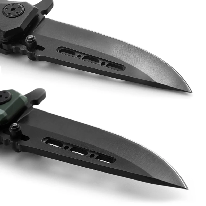 Hot Selling Camouflage Handle Black Coating Blade Aluminum Handle Tactics Folding Pocket Knife Outdoor Camping Knife product view 3