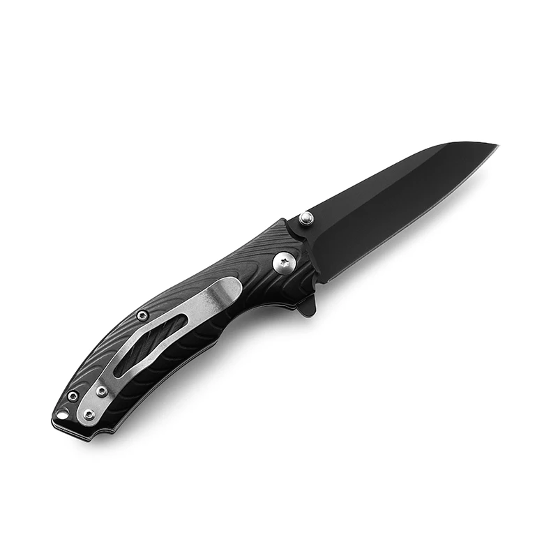 Promotion Cutter Black Aluminum Handle Folding Camping Knife with Nylon Bag Packing Pocket Knife EDC Gadget product view 2