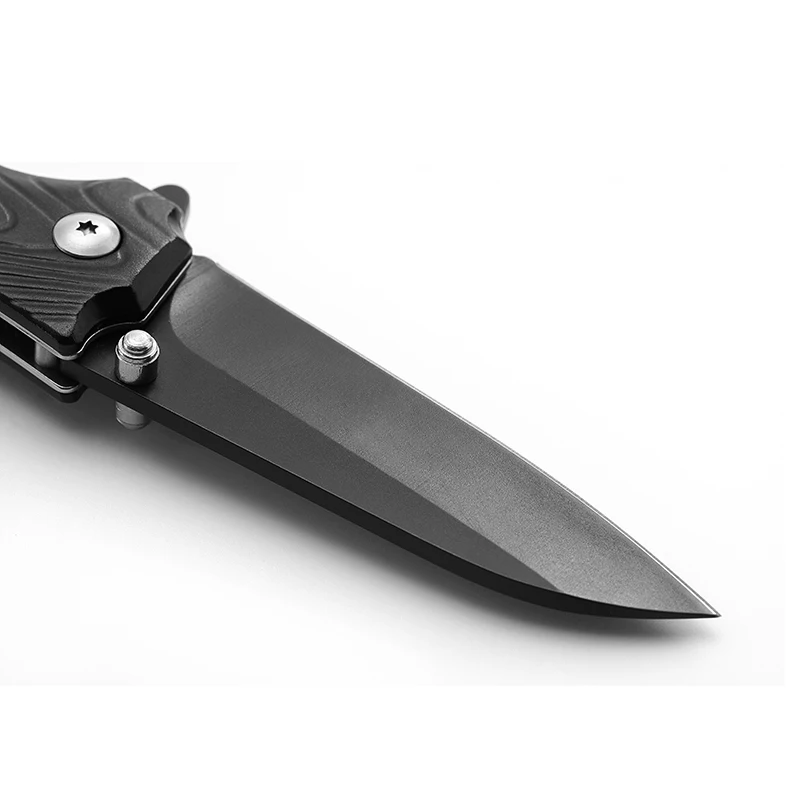 Promotion Cutter Black Aluminum Handle Folding Camping Knife with Nylon Bag Packing Pocket Knife EDC Gadget product view 3