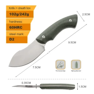 Fixed Blade Knife Outdoor Bushcraft Tanto Blade Full Tang Knife Kydex Sheath G10 Handle Camping EDC product view 2