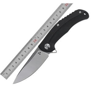 High Quality D2 Blade and G10 Handle Outdoor Camping Gift Folding Pocket Knife with Nylon Bag Gift Box product view 2