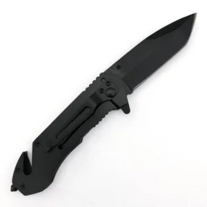 Green Aluminum Handle Camping Hiking Multi-Function Folding Pocket Knife with Rope Cutter Glass Breaker