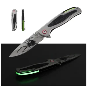 2026 New Design Glow in the Dark Pocket Knife Naturally Brightening Wood Handle Camping Outdoor Hunting Luminous Folding Knife - product view 3