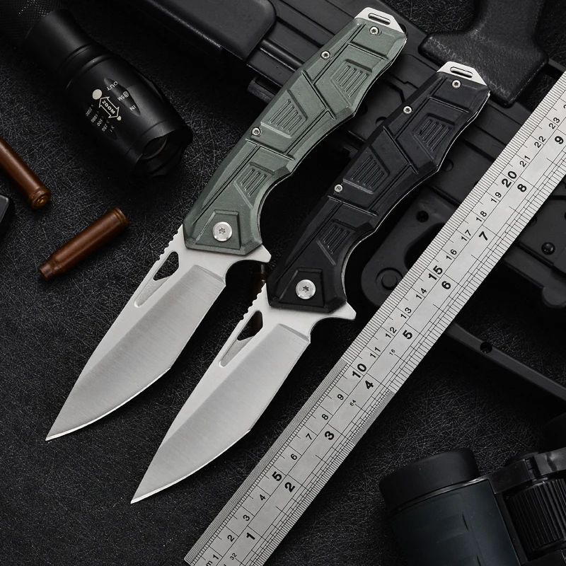 Aluminium Handle Folding Pocket Knife 3Cr13 Stainless Steel Blade Portable Knife Tanto Blade Camping Outdoor product view 2