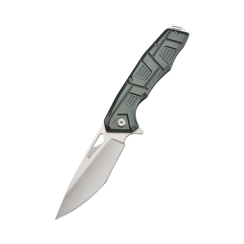 Aluminium Handle Folding Pocket Knife 3Cr13 Stainless Steel Blade Portable Knife Tanto Blade Camping Outdoor product view 3