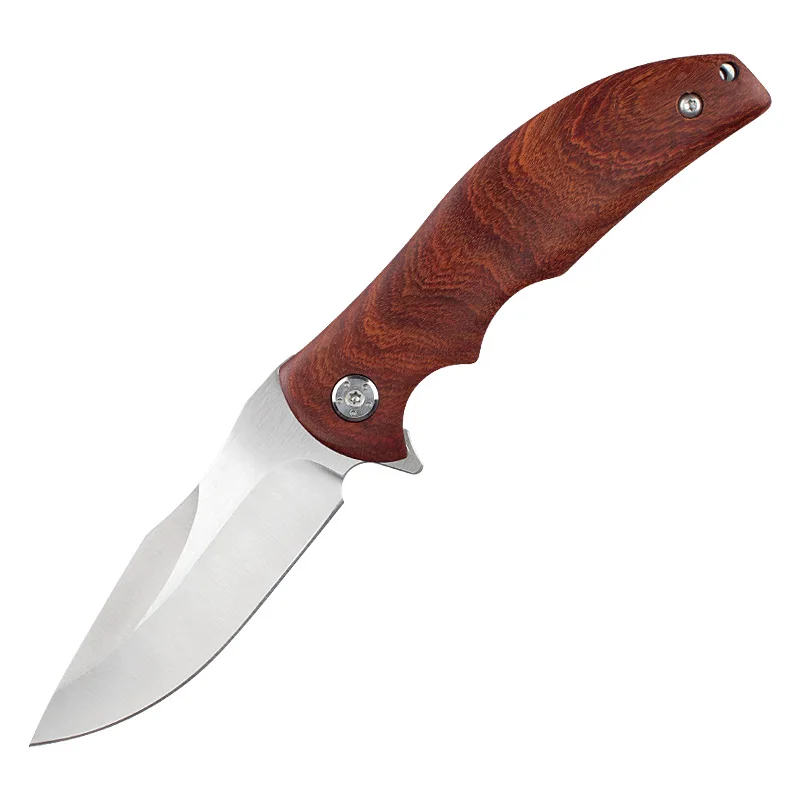 9CR18MOV Steel Blade Wooden Handle Folding Knife New Portable Knife Camping Pocket Knives product view 1