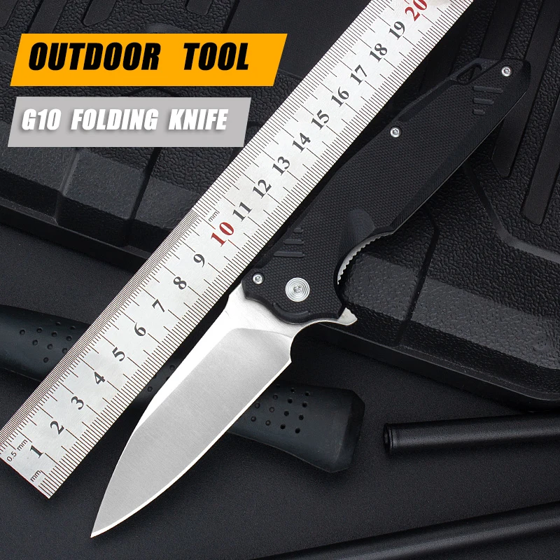 Portable 14C28N Folding Knife G10 Handle Steel Bıçak Laser Logo for Camping Outdoor product view 2