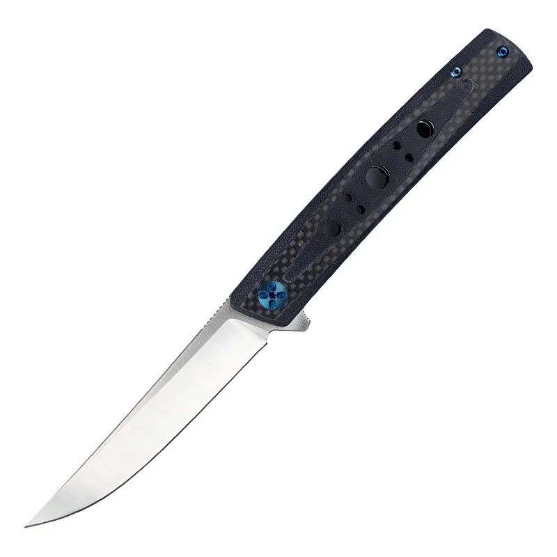 Folding Knife D2 Blade Flipper Camping Pocket Gift Carbon Fiber Portable Outdoor Knives Small Knife product view 1