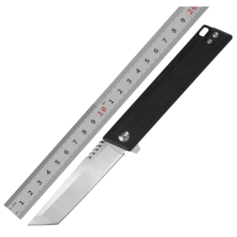 Japanese D2 Steel Folding Knife One-Piece Pocket Knife with G10 Handle for Camping Supported DIY Grade product view 1