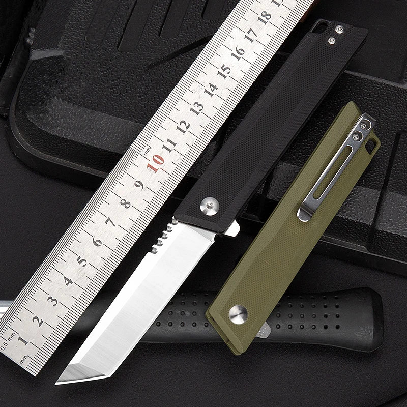 Japanese D2 Steel Folding Knife One-Piece Pocket Knife with G10 Handle for Camping Supported DIY Grade product view 2