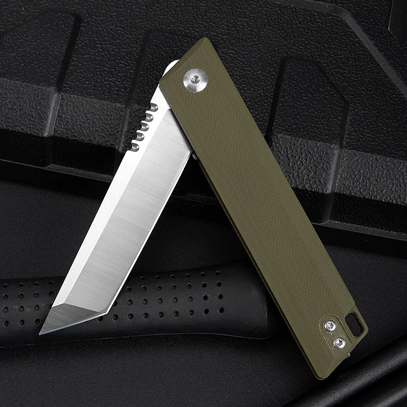 Japanese D2 Steel Folding Knife One-Piece Pocket Knife with G10 Handle for Camping Supported DIY Grade product view 3