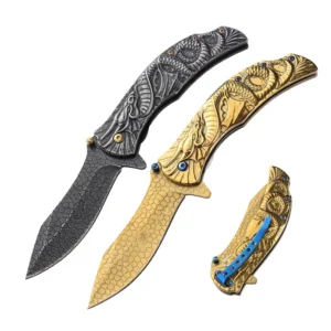 Großhandel Dragon Snake Folding Knife Travel Household Portable Knife Outdoor Camping Ornamental Knives
