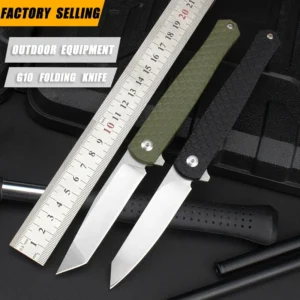 D2 Steel Folding Knife Pocket Fish Scale Handle Camping Knife for Mountain Climbing product view 2