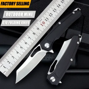 Factory Price D2 Steel Blade and Black G10 Handle Outdoor Camping Folding Knife product view 2