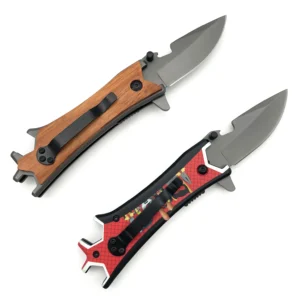 New Arrivals Folding Multifunctional Blade Camping Outdoor Hunting Edc Wooden Pocket Knife with Bottle Opener - product view 2