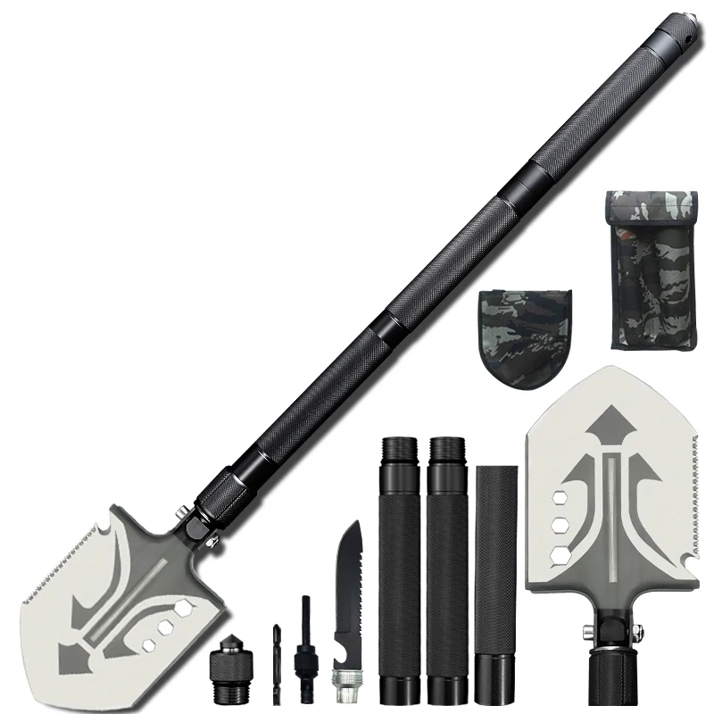 Multi Function Detachable Outdoor Camping Tool Outdoor Hiking Shovel Rescue Tools axe Saw Foldable product view 1