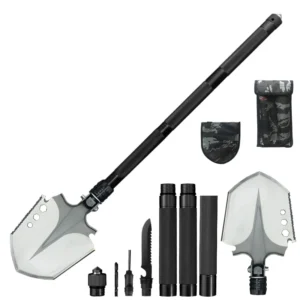 Multifunctional Portable Folding Shovel 77cm Handle Length Outdoor Gardening Tools Camping Stainless Steel Shovel Set