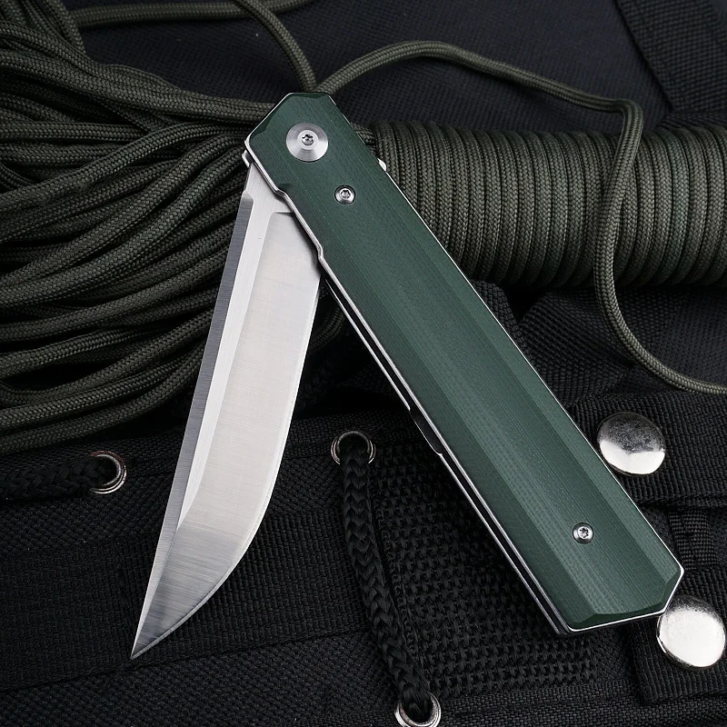 High Quality 9cr18Mov Steel Folding Knife Flipper Pivot Foldable Blade G10 Camping Pocket Knives Outdoor Knife product view 2