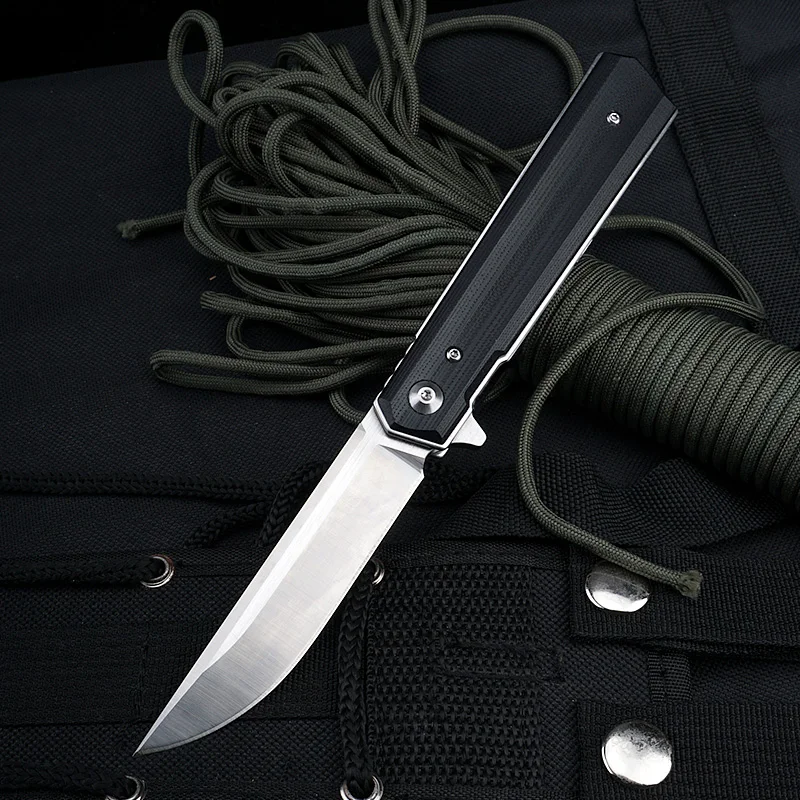 High Quality 9cr18Mov Steel Folding Knife Flipper Pivot Foldable Blade G10 Camping Pocket Knives Outdoor Knife product view 3