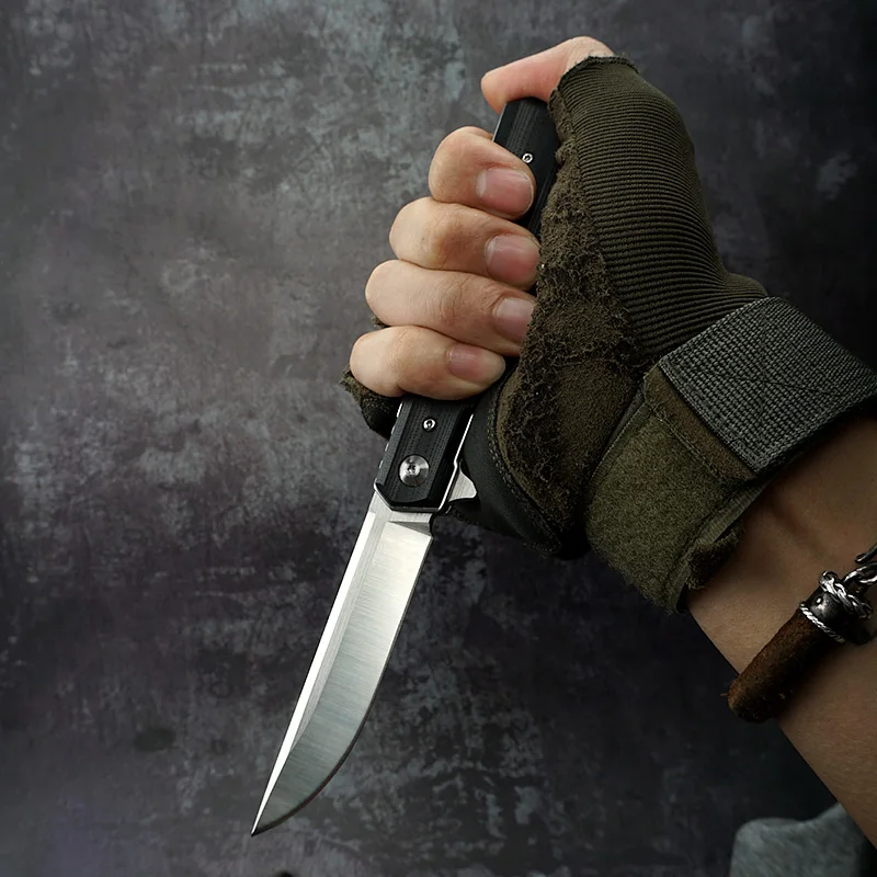 High Quality 9cr18Mov Steel Folding Knife Flipper Pivot Foldable Blade G10 Camping Pocket Knives Outdoor Knife product view 4