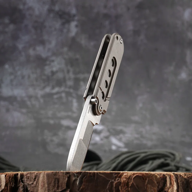 Mini Folding Knife S35vn Blade TC4 Titanium Alloy Handle Stone Washing Key Chain Knife Camping Survival Outdoor Tools - product view 2