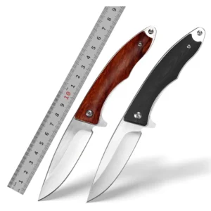 Durable 9Cr18Mov Folding Knife with Wooden Handle Outdoor Pocket Knife Camping EDC Knife product view 1