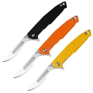 Quick Vervangenable Scalpel Lemmet Folding Knife G10 Handle 10stuks Exchange #24 Edge Lemmet Pocket Knife