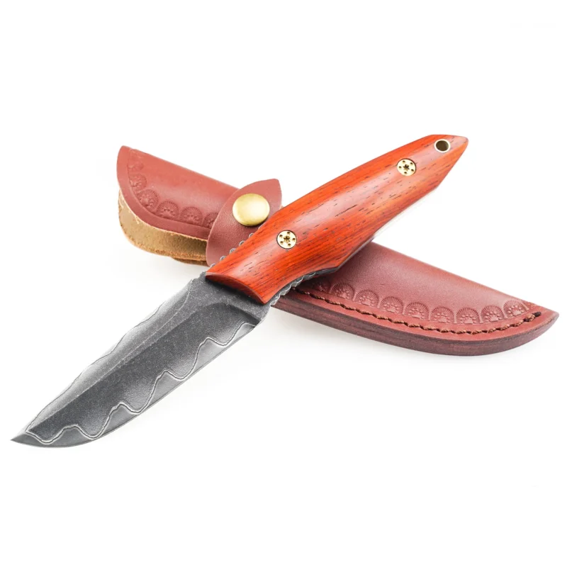 Handmade Full Tang Clad Steel Camping Knife Messen met vast lemmet product view 1