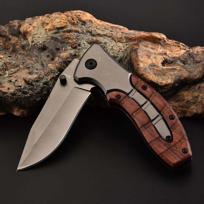 440 stainless steel Wood Handle Folding Pocket Knife - X47 - product view 4