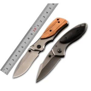 Forging Metal Made OEM Custom Stainless Steel Knives Mini Olive Wooden Handle Outdoor Folding Camping Hunting Pocket Knife