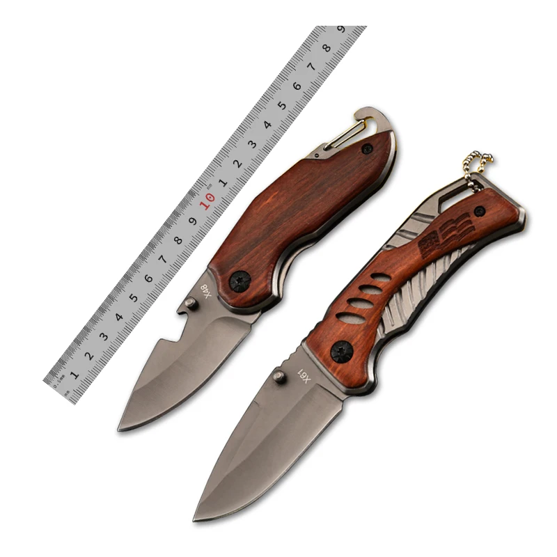 otf-1600310239238-1 New Arrivals Pocket Knife Rosewood Handle Keychain Outdoor Camping Folding Knife for Sale product view 1